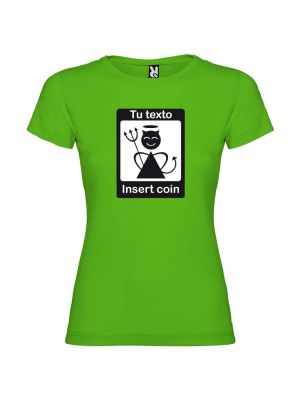 Camisetas despedida mujer de despedida para mujer con seÃ±al insert coin 100% algodÃ³n para personalizar vista 1