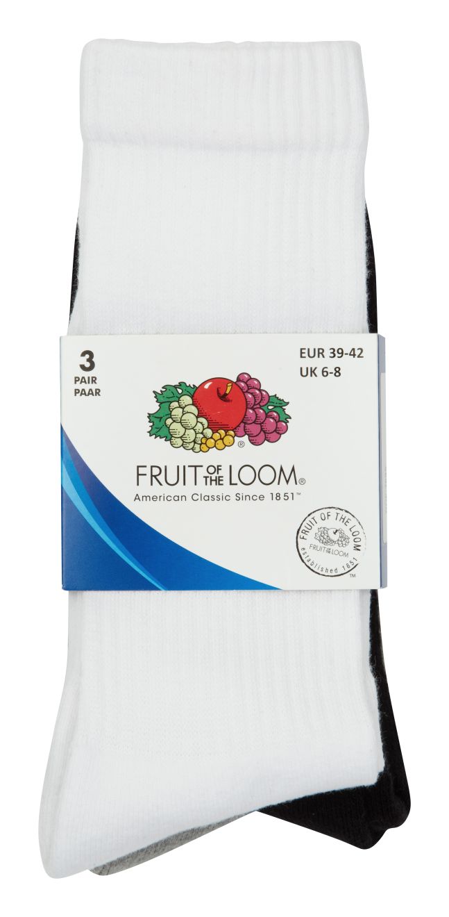 Underwear fruit of the loom calcetines crew para personalizar vista 3