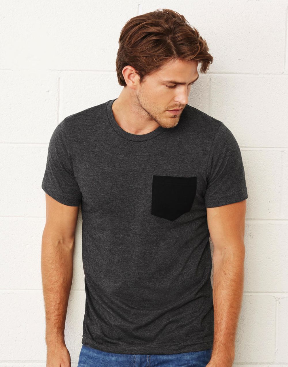Camisetas manga corta bella con bolsillo hombre para personalizar vista 2