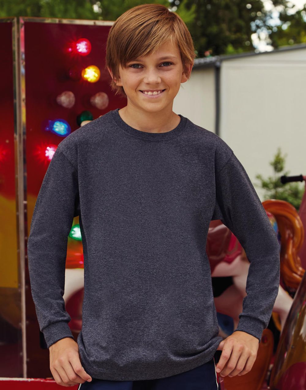 Camisetas fruit of the loom valueweight manga larga niño vista 1
