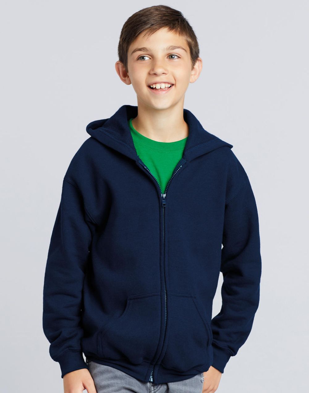Sudaderas capucha gildan capucha con cremallera entera heavy niño para personalizar vista 1