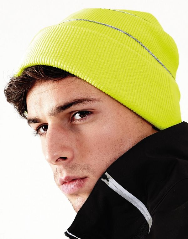 Gorros invierno beechfield viz doble capa con publicidad vista 1