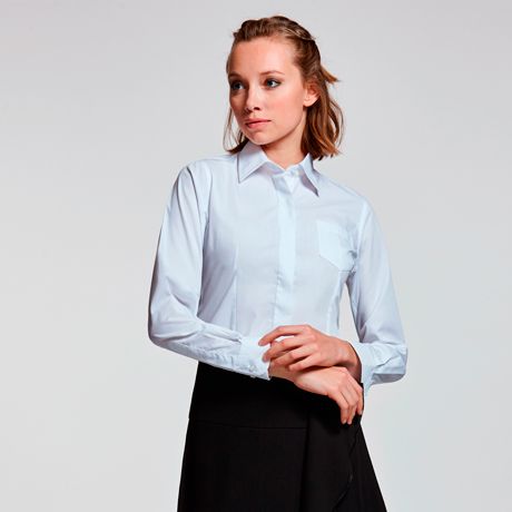 Camisas manga larga roly sofia ls de poliéster con logo vista 1