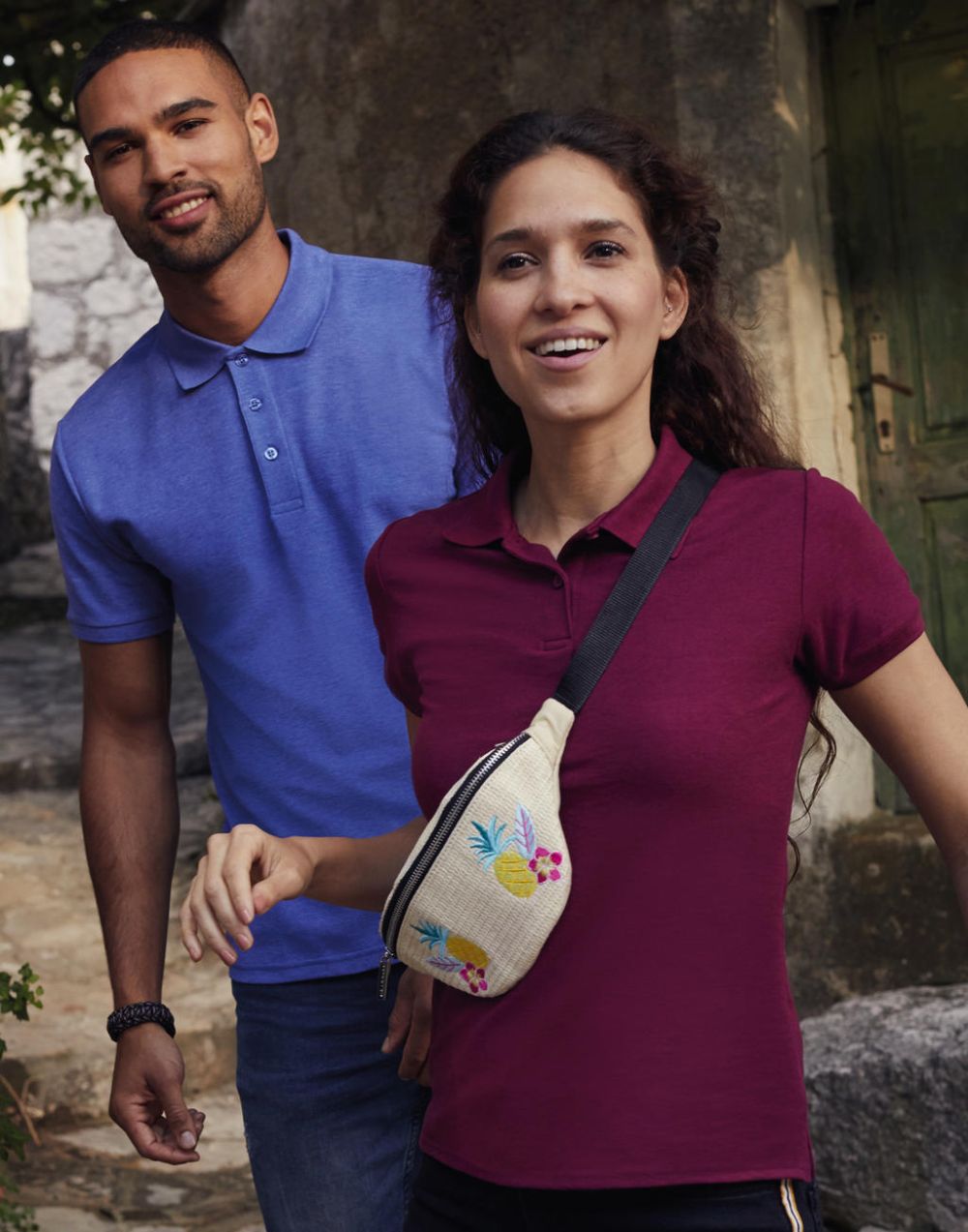 Polos manga corta fruit of the loom piqué 6535 con logo vista 1