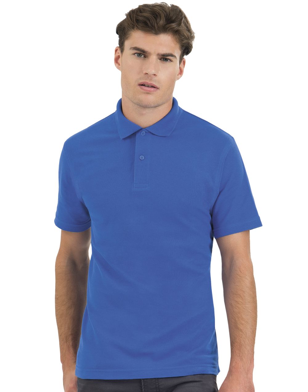 Polos manga corta b&c id.001 piqué shirt con logo vista 1