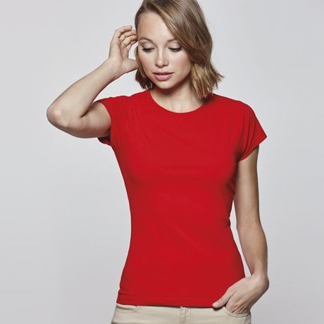 Camisetas manga corta roly bali mujer de algodon con publicidad vista 1