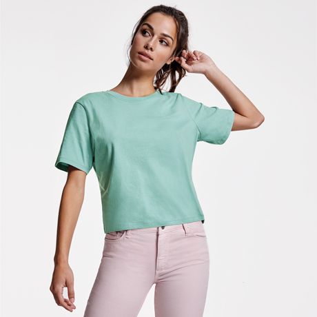 Camisetas manga corta roly dominica mujer de 100% algodón con logo vista 1