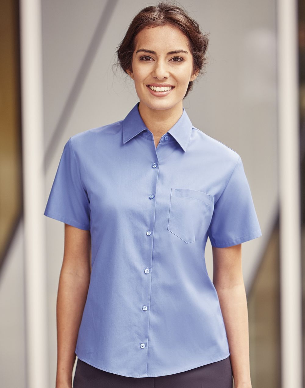 Camisas manga corta russell popelin mujer con impresión vista 1