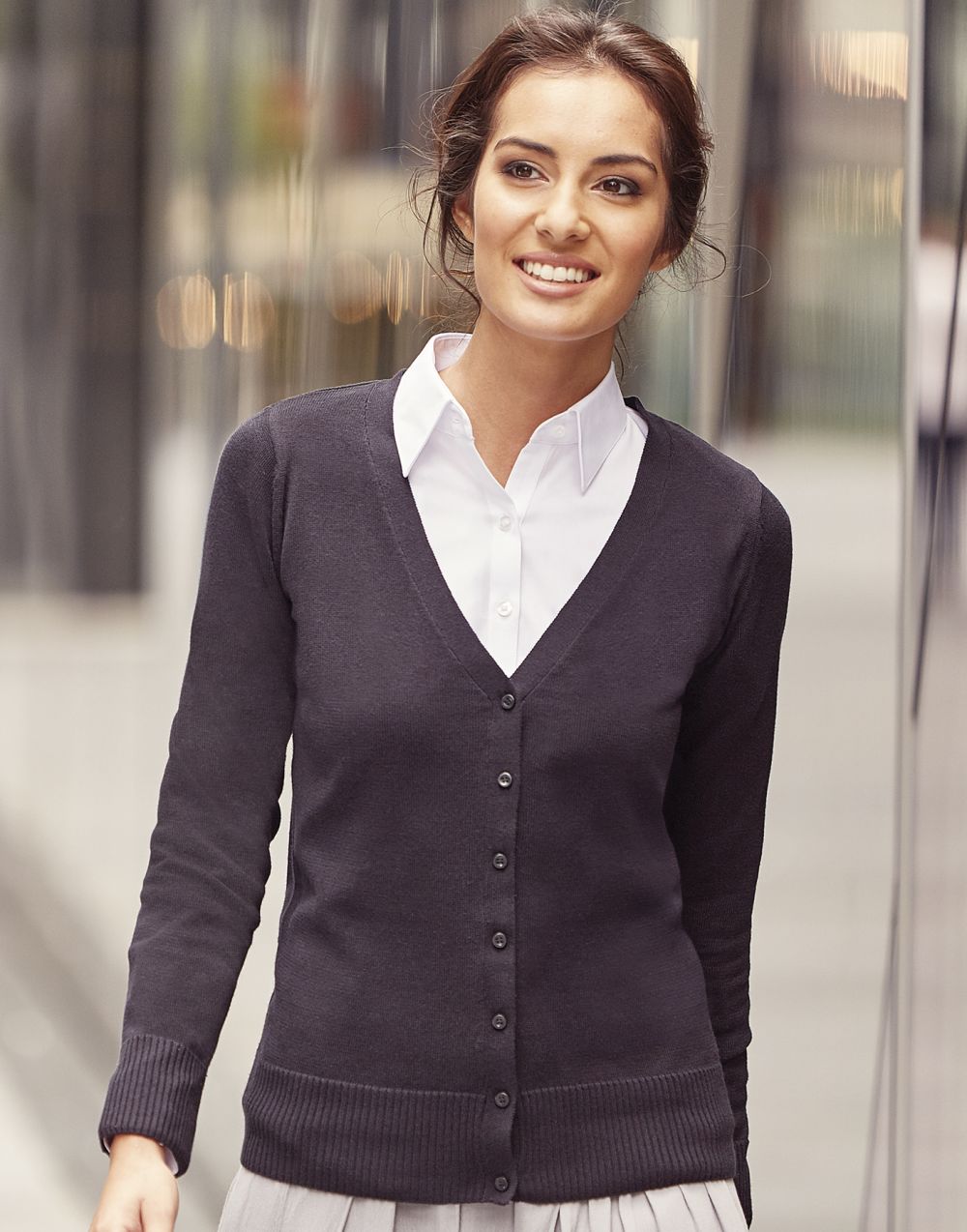 Chaquetas punto russell de punto cuello v mujer para personalizar vista 5