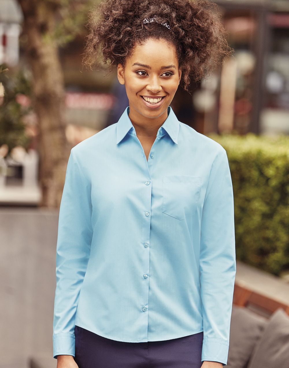 Camisas manga larga russell popelin manga larga de mujer para personalizar vista 7