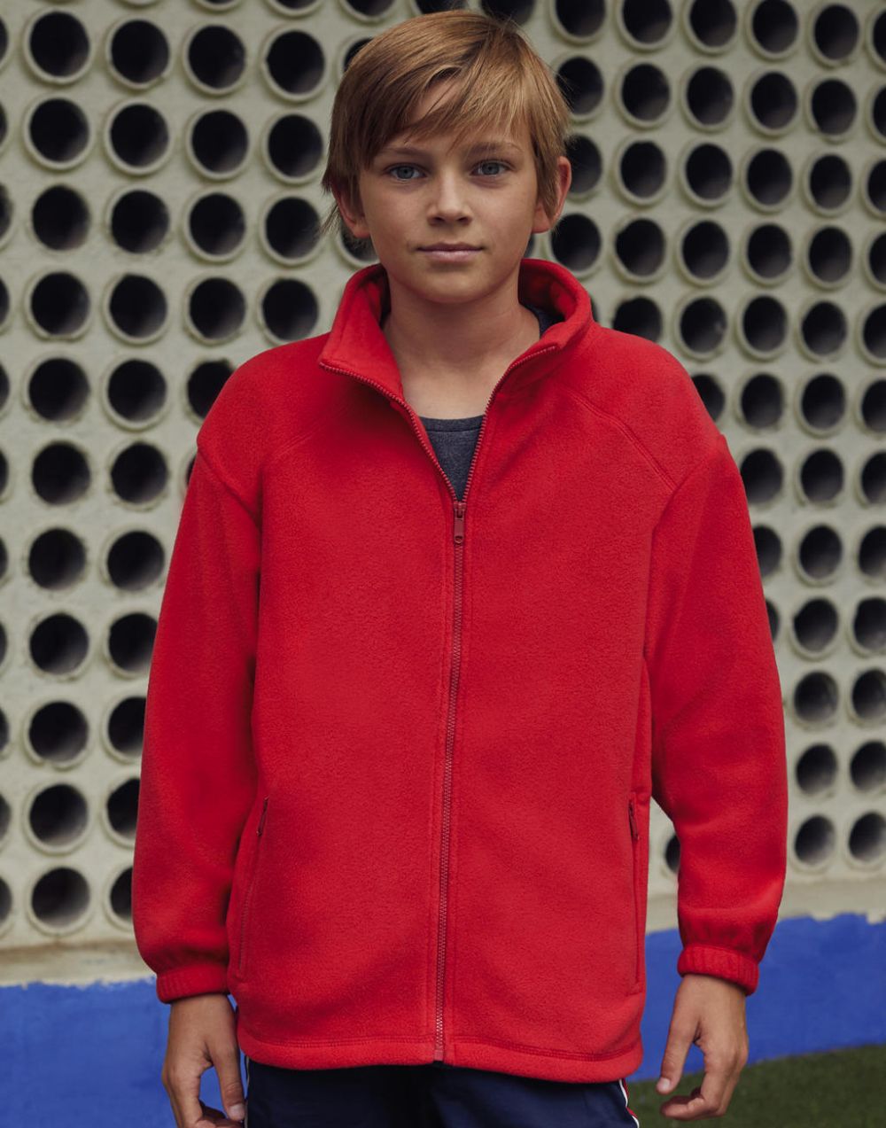 Forros polares fruit of the loom cremallera entera niño fruit of the loom con logo vista 1