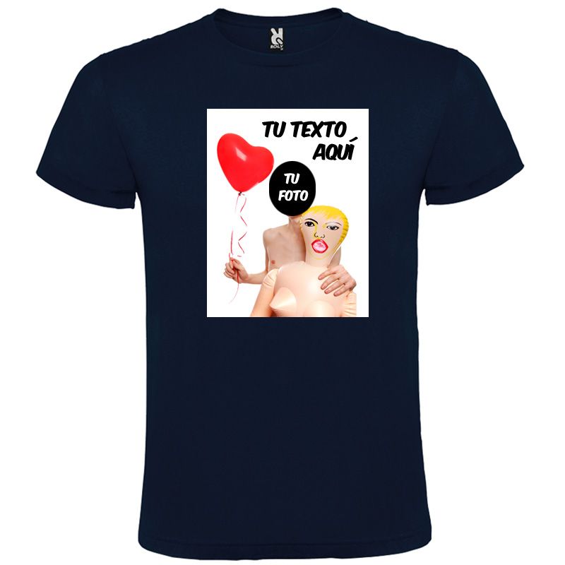 Camisetas despedida hombre para fiestas con diseÃ±o de muÃ±eca hinchable y globo 100% algodÃ³n con impresiÃ³n vista 1