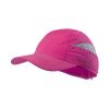 Gorras serigrafiadas laimbur de microfibra fucsia con publicidad vista 1