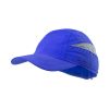 Gorras serigrafiadas laimbur de microfibra azul con publicidad vista 1