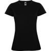 Camisetas técnicas roly montecarlo mujer de poliéster negro con logo vista 1