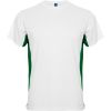 Camisetas técnicas roly tokyo de poliéster blanco verde kelly vista 1