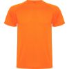 Camisetas técnicas roly montecarlo de poliéster naranja fluor con logo vista 1