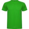 Camisetas técnicas roly montecarlo de poliéster verde helecho con logo vista 1