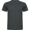 Camisetas técnicas roly montecarlo de poliéster plomo oscuro con logo vista 1