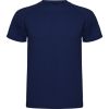 Camisetas técnicas roly montecarlo de poliéster azul marino con logo vista 1