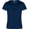Camisetas técnicas roly camimera de poliéster azul marino con logo vista 1