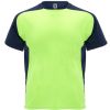 Camisetas técnicas roly bugatti de poliéster verde fluor marino con impresión vista 1