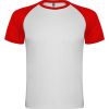 Camisetas técnicas roly indianapolis de poliéster blanco rojo con publicidad vista 1