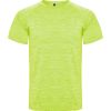 Camisetas técnicas roly austin de poliéster amarillo fluor vigore con publicidad vista 1