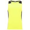 Camisetas técnicas roly misano de poliéster amarillo fluor negro vista 1
