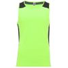 Camisetas técnicas roly misano de poliéster verde fluor negro vista 1