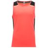 Camisetas técnicas roly misano de poliéster coral fluor negro vista 1