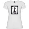 Camiseta blanca de despedida para mujer con señal insert coin blanco vista 1