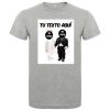 Camisetas despedida hombre de despedida en manga corta con diseño de novios bebes 100% algodón gris vigoré con impresión vista 1