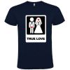 Camisetas despedida hombre de despedidas unisex con dibujo true love 100% algodón azul marino para personalizar vista 1