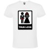 Camisetas despedida hombre blanca de despedidas unisex con dibujo true love 100% algodÃ³n vista 1