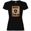 Camisetas despedida mujer para despedida de soltera cartel de se busca 100% algodón negro vista 1