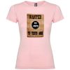 Camisetas despedida mujer para despedida de soltera cartel de se busca 100% algodón rosa claro vista 1