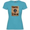 Camisetas despedida mujer para despedida de soltera cartel de se busca 100% algodón turquesa vista 1