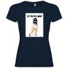 Camisetas despedida mujer para fiestas con su foto modelo novia con zapatillas 100% algodón azul marino vista 1