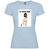 Camisetas despedida mujer para fiestas con su foto modelo novia con zapatillas 100% algodón celeste vista 1