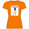 Camisetas despedida mujer para fiestas con su foto modelo novia con zapatillas 100% algodón naranja vista 1