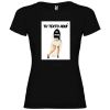 Camisetas despedida mujer para fiestas con su foto modelo novia con zapatillas 100% algodón negro vista 1