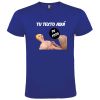 Camisetas despedida hombre para fiestas con diseño de muñeca hinchable troquelado 100% algodón royal vista 1