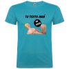 Camisetas despedida hombre para fiestas con diseño de muñeca hinchable troquelado 100% algodón turquesa vista 1