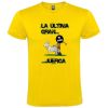 Camisetas despedida hombre blanca lema la última gran juerga 100% algodón amarillo vista 1