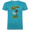 Camisetas despedida hombre blanca lema la última gran juerga 100% algodón turquesa vista 1