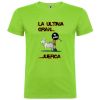 Camisetas despedida hombre blanca lema la última gran juerga 100% algodón verde oasis vista 1
