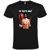 Camisetas despedida hombre de manga corta con diseño de globo y flor 100% algodón negro con impresión vista 1