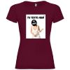 Camisetas despedida mujer ajustada con diseño de novia con bate para poner tu foto 100% algodón burgundy vista 1