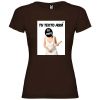 Camisetas despedida mujer ajustada con diseño de novia con bate para poner tu foto 100% algodón chocolate vista 1